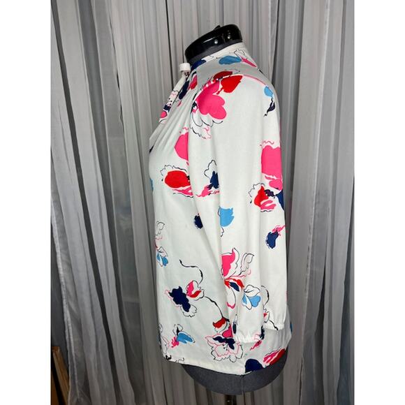 knit top kitten bow tropical flowers 1970s pink blue - Picture 7 of 8